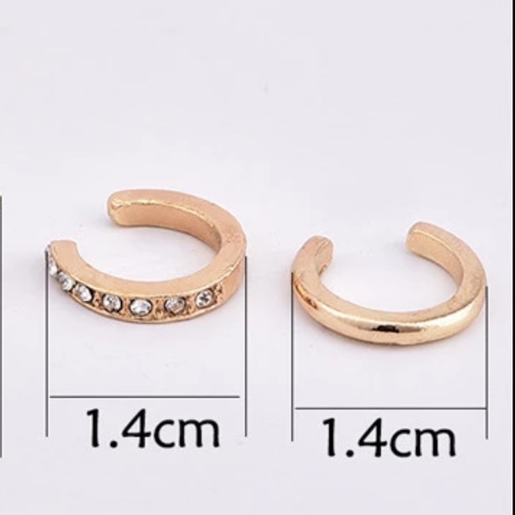 Earrings Post Cuff Multi Layering Gold Jewelry - Picture 4 of 4